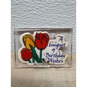 Inkadinkado Clear Acrylic Rubber Stamp Birthday Tulips Bouquet